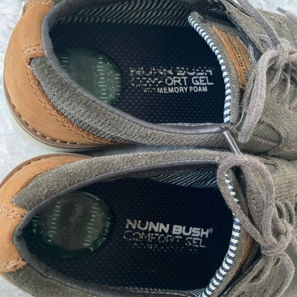 Nunn Bush men 8.5 comfort gel memory foam leather tie up casual shoes grey - Picture 6 of 8